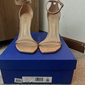 Stuart Weitzman Nude Ankle Strap Heels